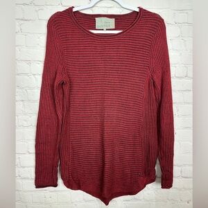 Cecil red viscose cotton‎ blend long sleeve tunic sweater sz S GUC
